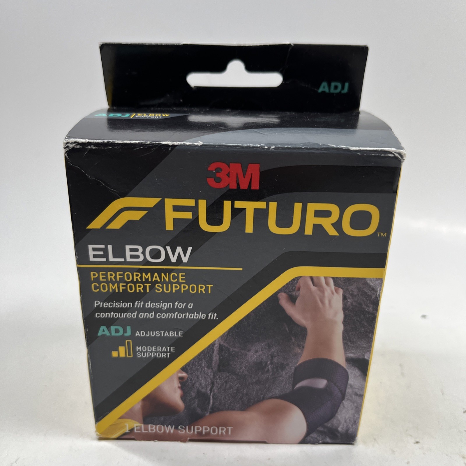 3M Futuro Elbow Performance Comfort Moderate Support Adjustable Wrap Brace Black