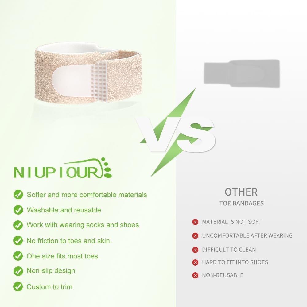 Fabric Hammer Toe Correctors Buddy Wraps, 8 Pack of Toe Bandages Protectors f…