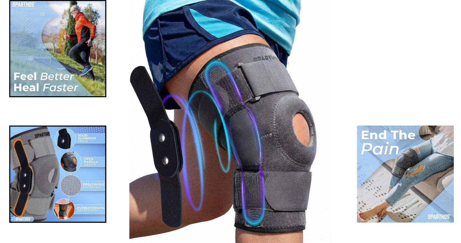 Hinged Knee Brace for Men & Women – Gray Support for Injury Recovery, XXXL