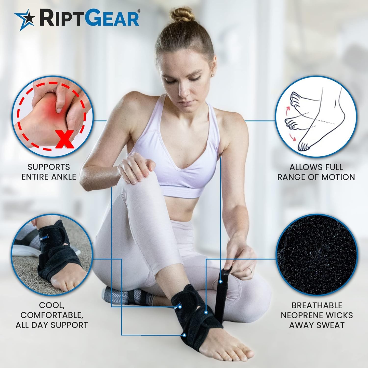 1 Pack Ankle Wraps, Ankle Brace Compression Ankle Support, Ankle Stabilizer
