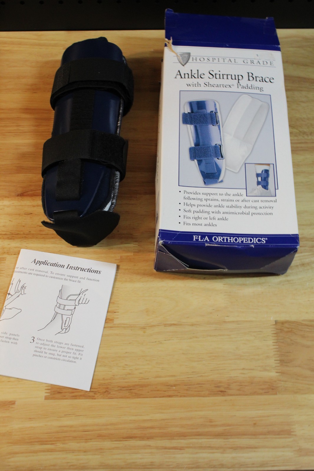 FLA Orthopedics FLA Sheartex Ankle Stirrup Brace-Universal-Blue-NEW-