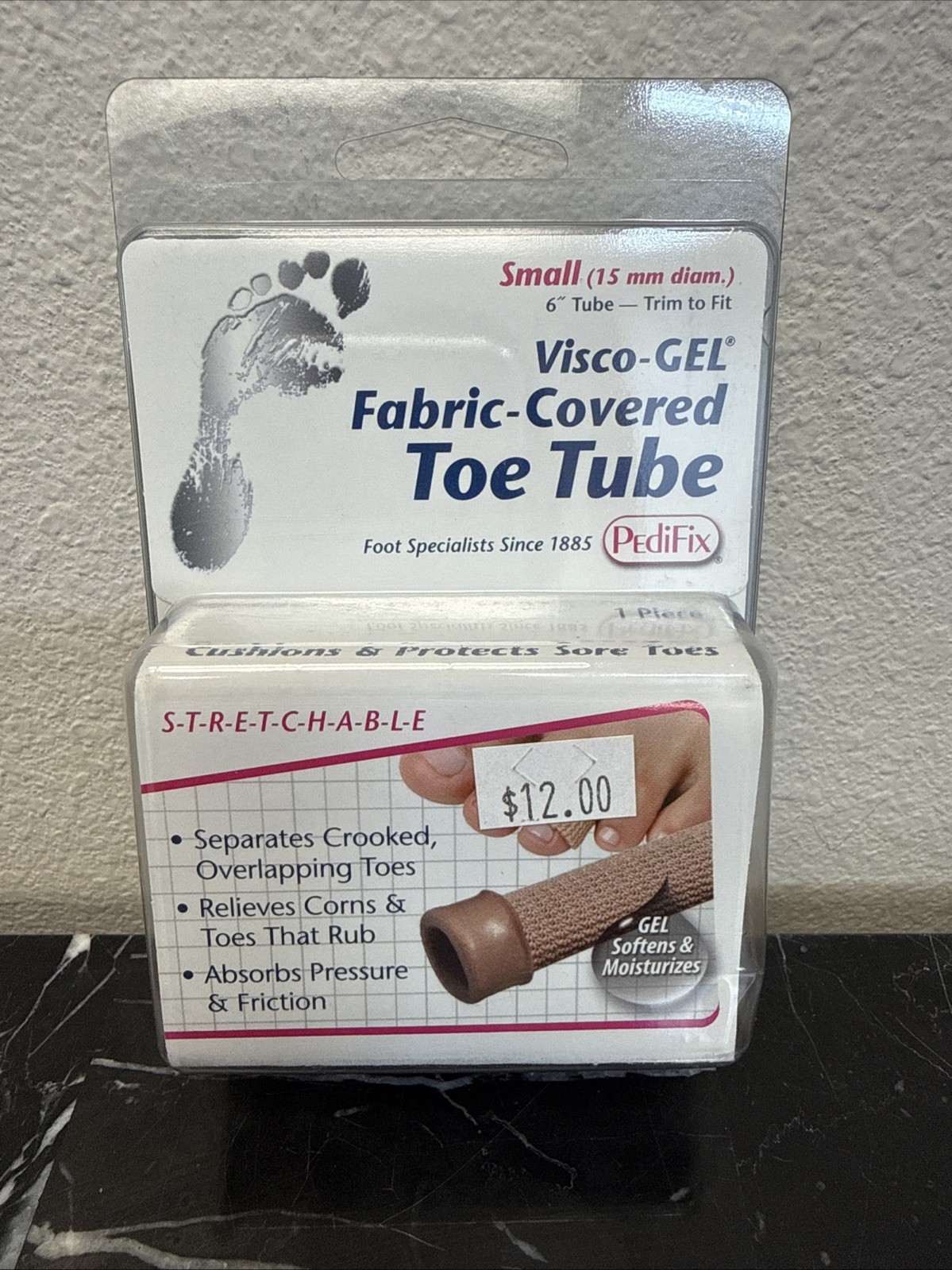 Pedifix Visco Gel Soft Fabric Coverted Toe Tube (#P1202-S) New In Box –