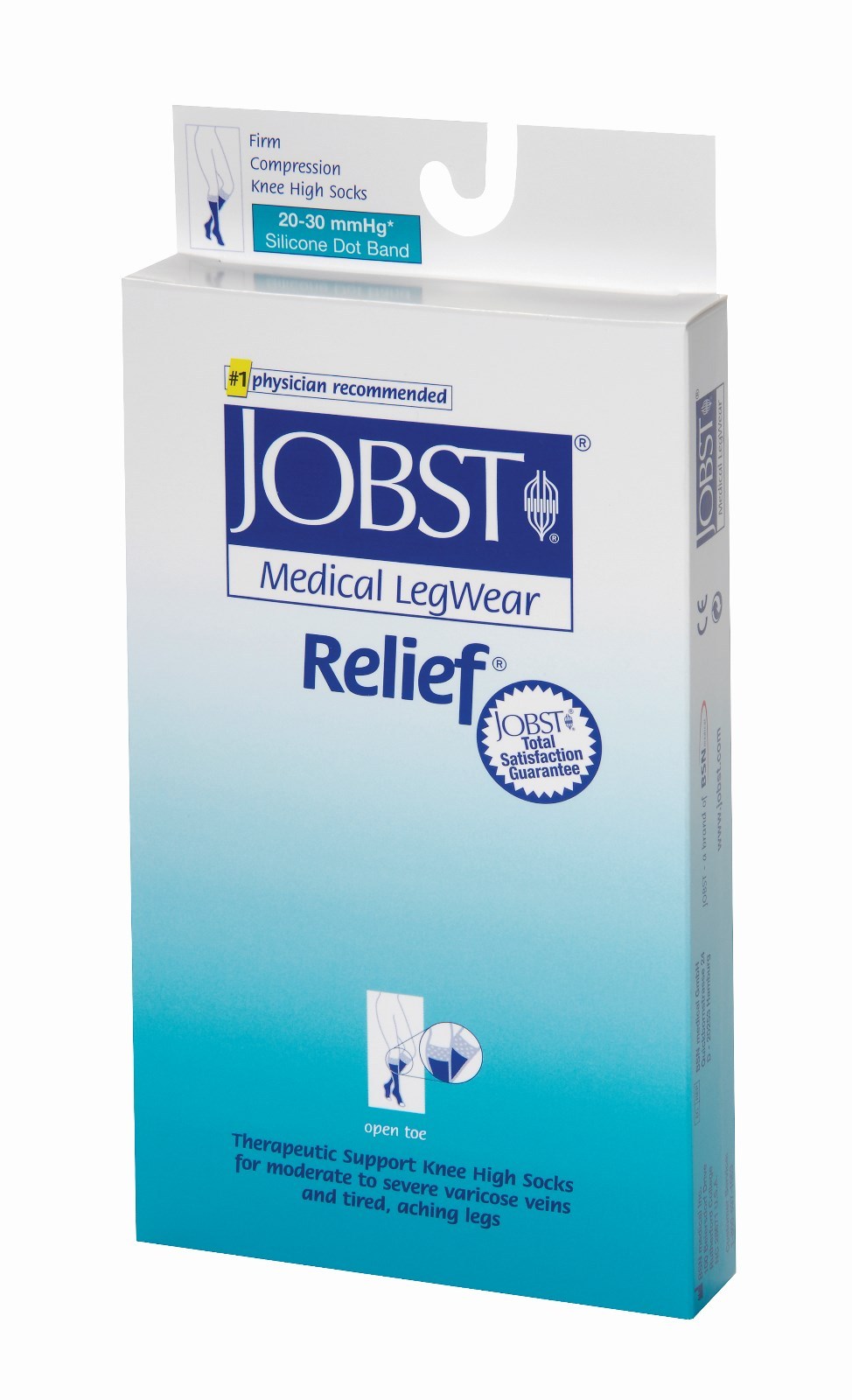 Jobst Relief Compression Knee Stockings 20-30 mmhg Supports Open Toe Silicone