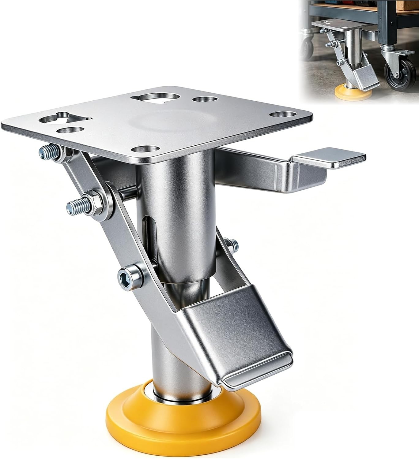 220 LB Adjustable Floor Lock – Heavy-Duty Jack Post with Anti-Slip Pads
