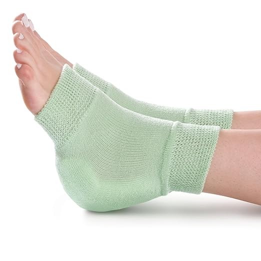2 Pairs Medline Knit Heel Elbow Protector Green One Size Fits Most Latex Free
