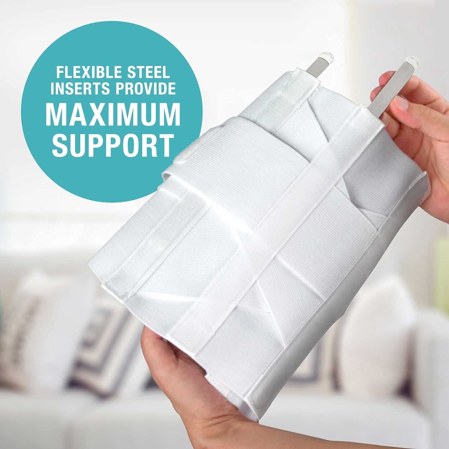 White Lower Back Pain Relief Lumbar Brace Waist Support Orthopedic Elastic Belt