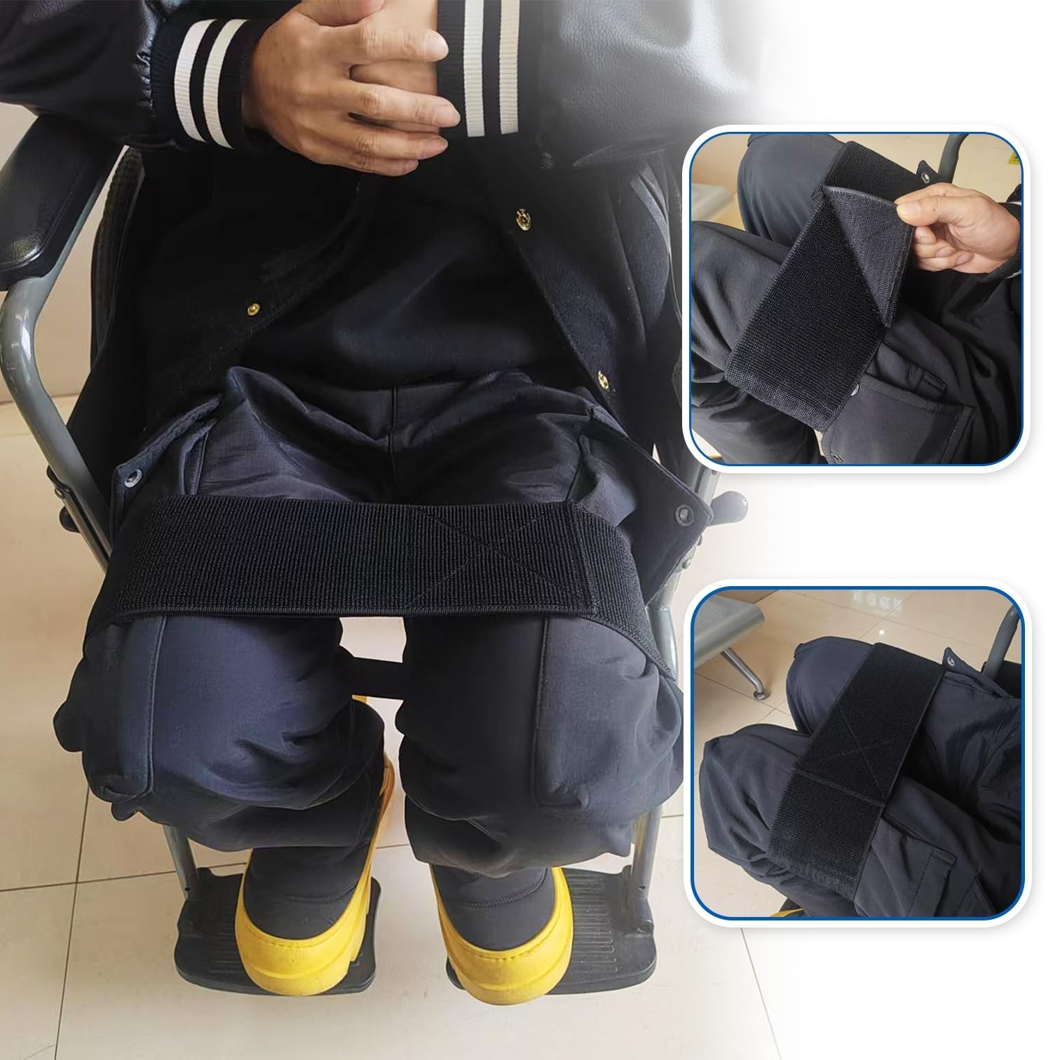 Adjustable Wide Elastic Leg Support Strap for Wheelchair Users – Secure Thigh St