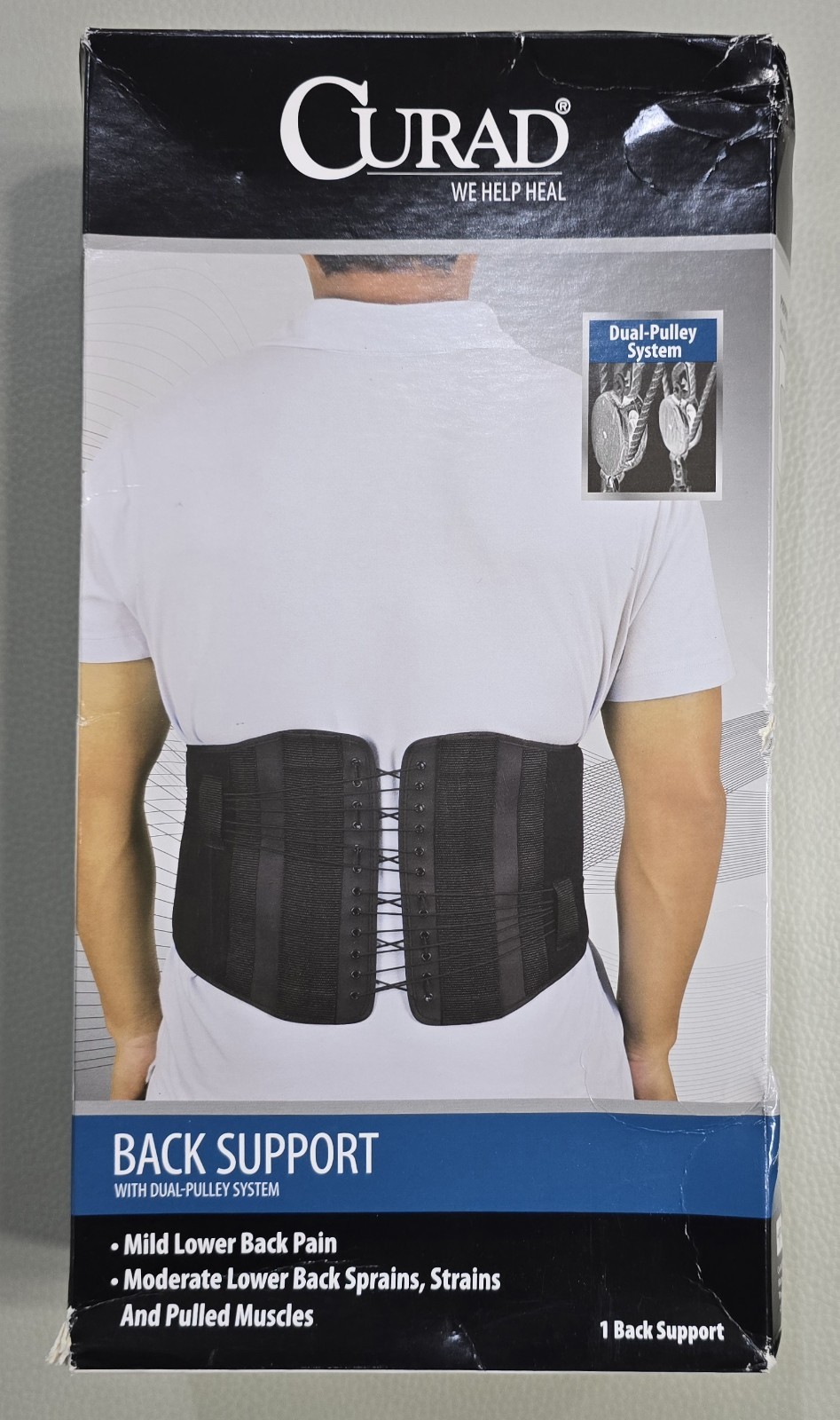 Curad Back Support w/Suspenders (Black) 4X-Large