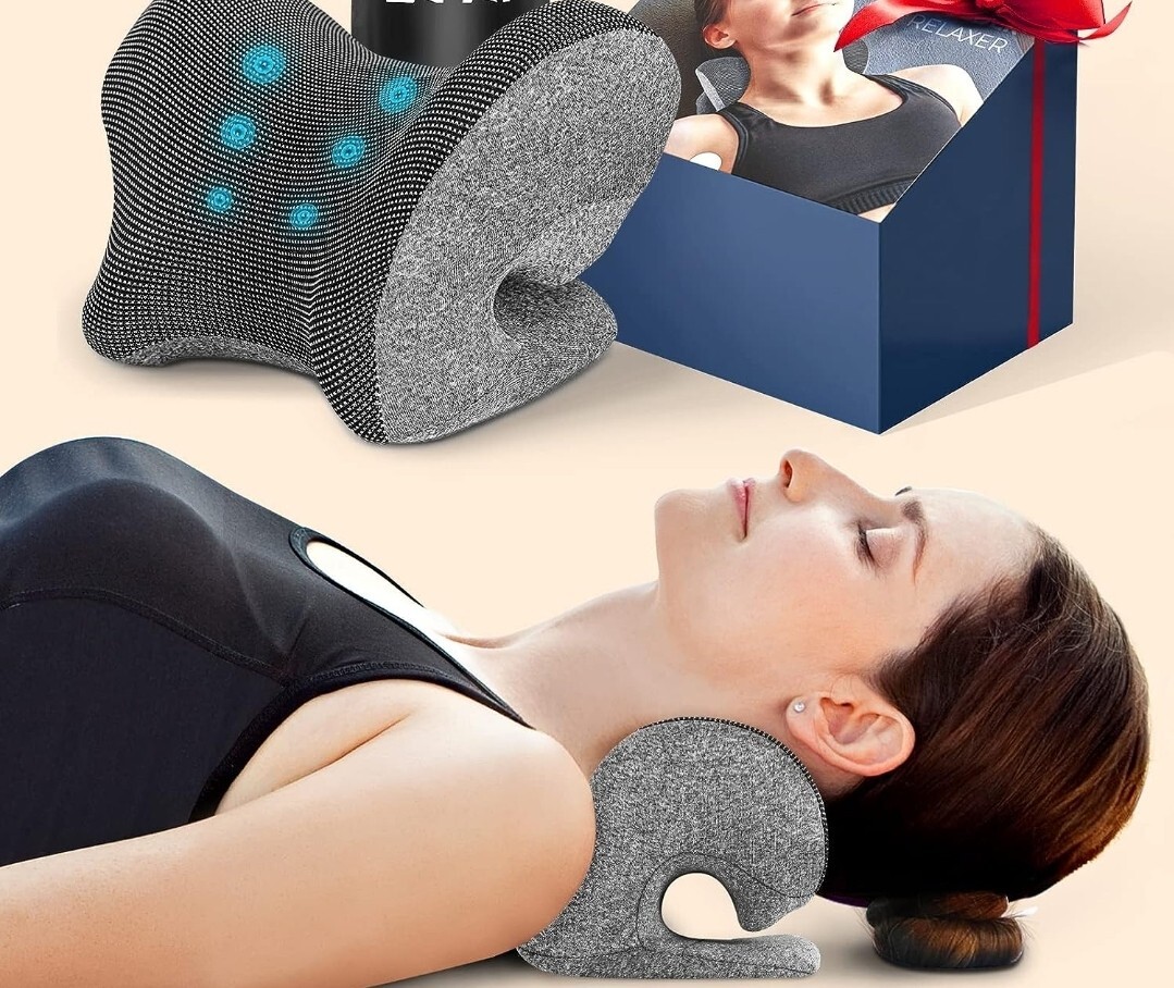 ZAMAT Neck Shoulder Relaxer with Magnetic Therapy Chiropractic Pillow & Bag