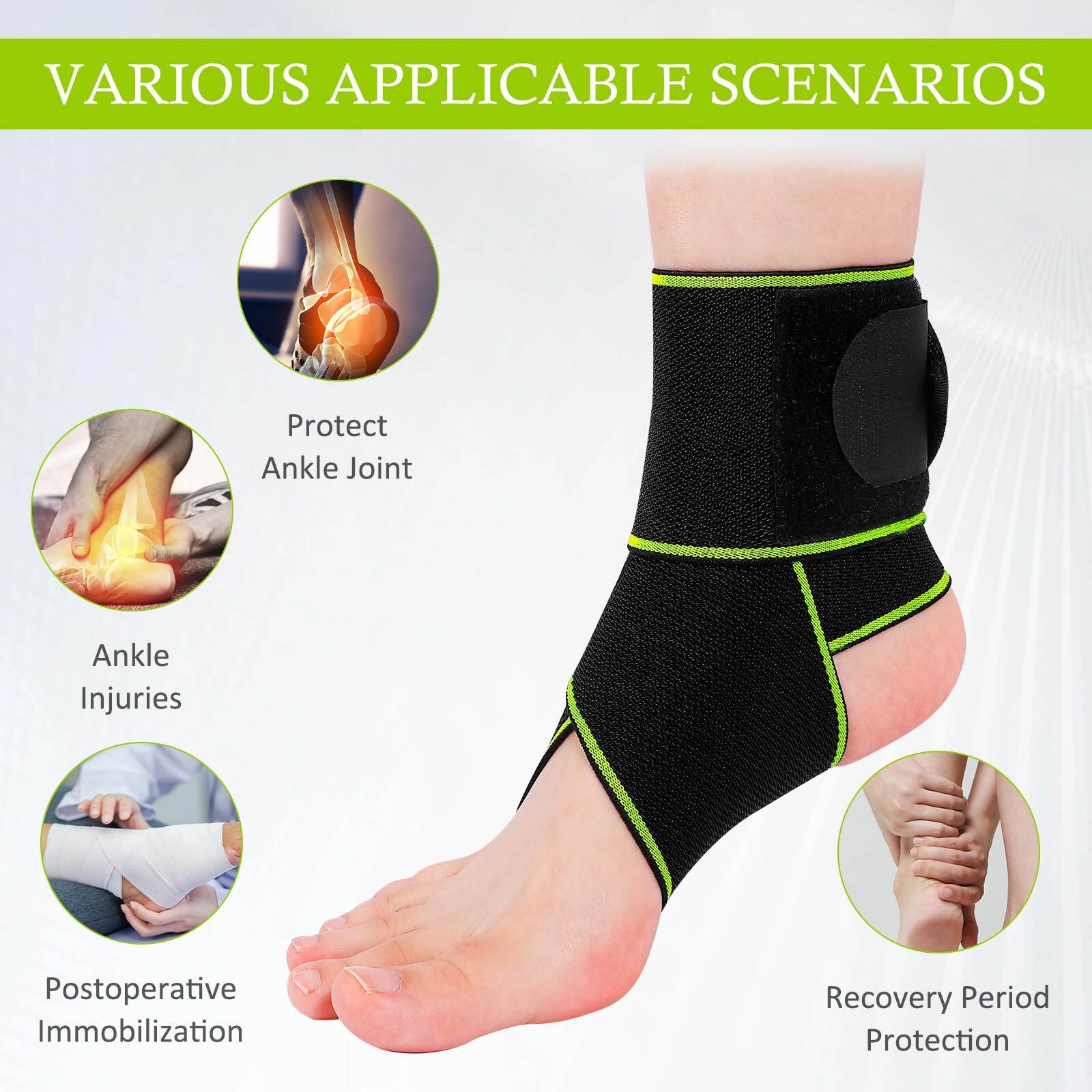 Ankle Brace Sprained Ankle Adjustable Compression Wrap Achilles Plantar Relief