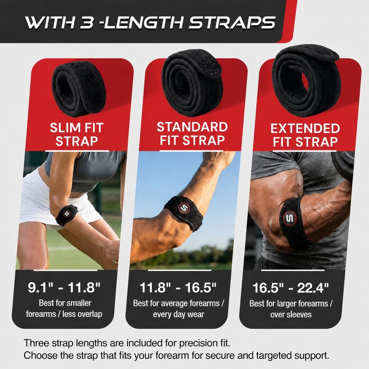 Tennis Elbow Brace for Men & Women – Tendonitis Support Wrap, Golfers Elbow Reli