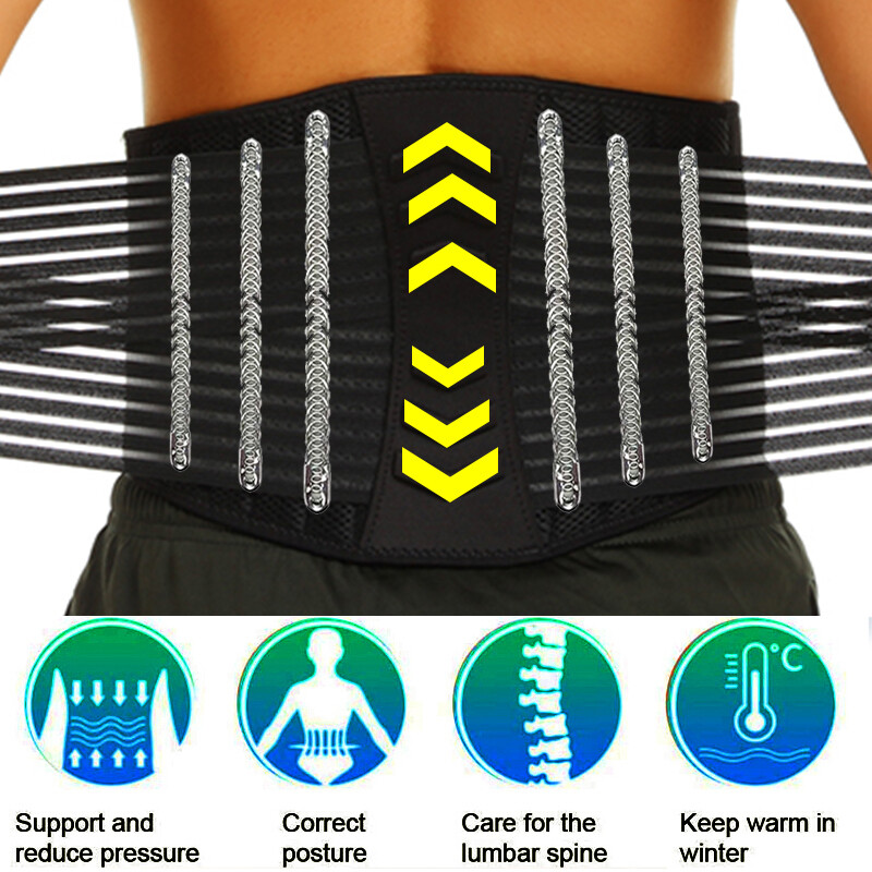 Lower Back Support Lumbar Waist Belt Brace Double Pull Breathable Belt Men Women