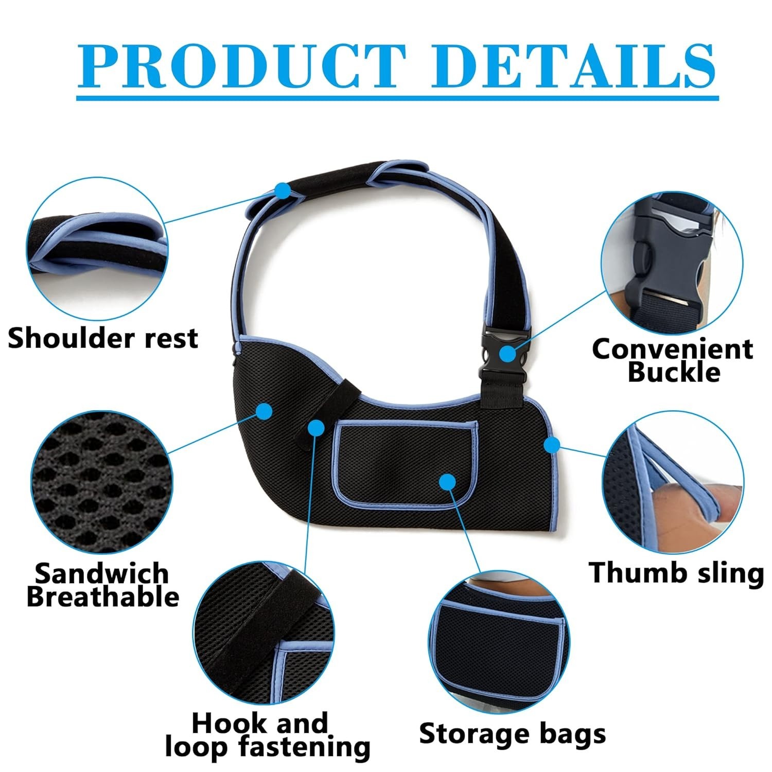Large Adjustable Arm Sling – Comfortable Shoulder Support for Injury Recovery