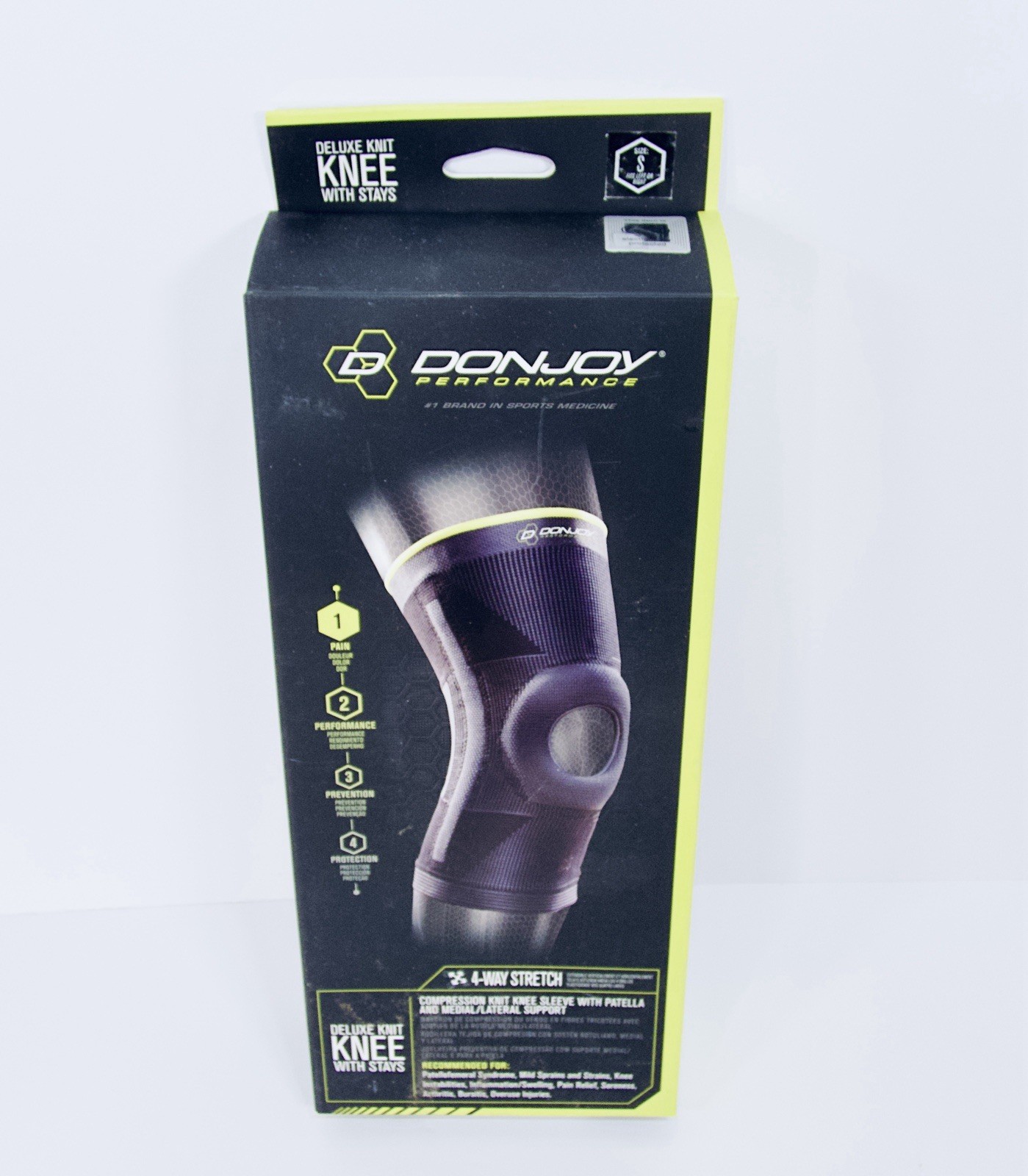Donjoy Deluxe Knit ￼Knee Sleeve-Patella & Medial/Lateral Support￼-Sz Small