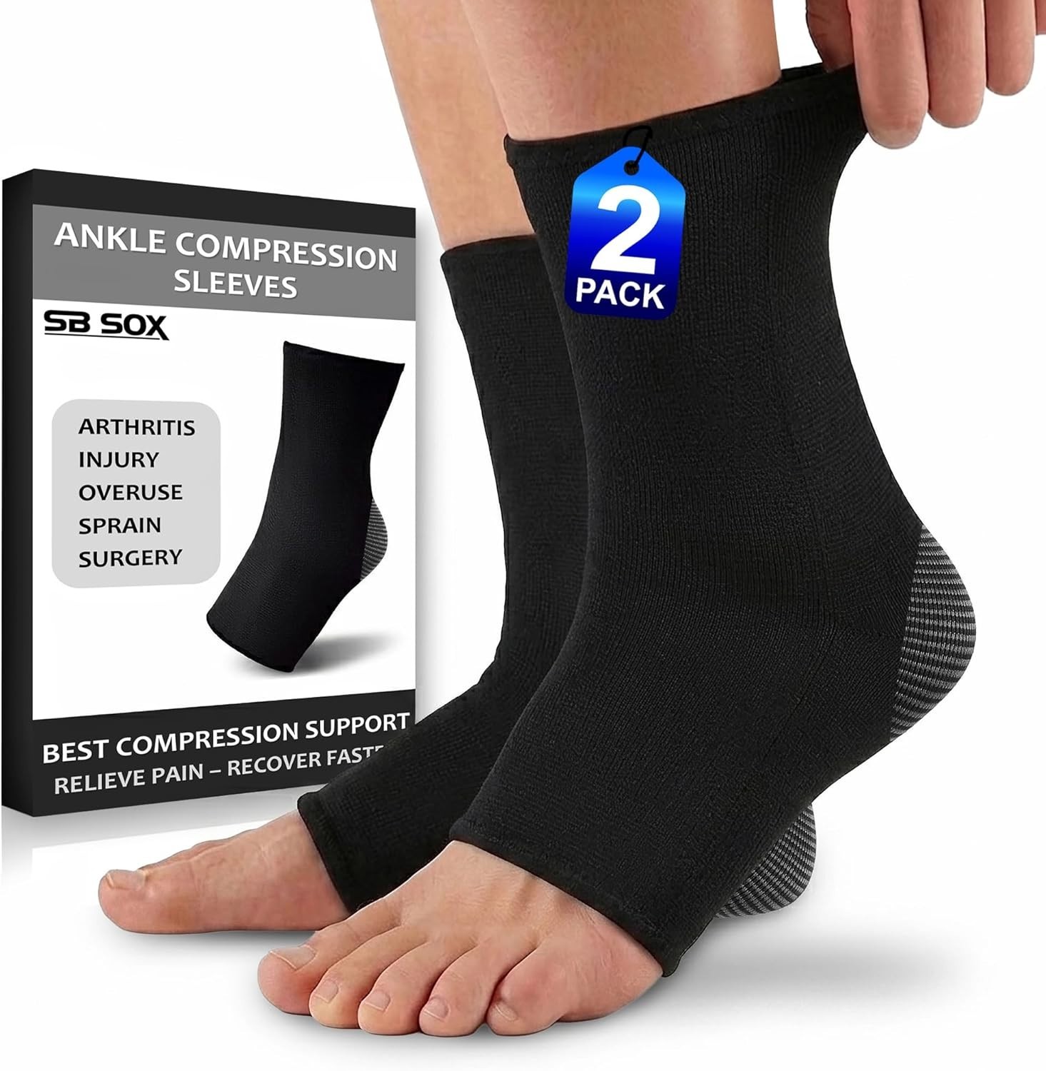 Versatile Ankle Compression Sleeve for Workouts & Everyday Comfort – Medium Size