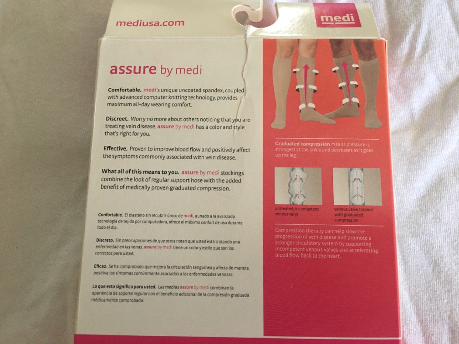 NEW Assure by Medi Women Calf High Closed Toe Beige Socks Small 20-30 mmHg 14401