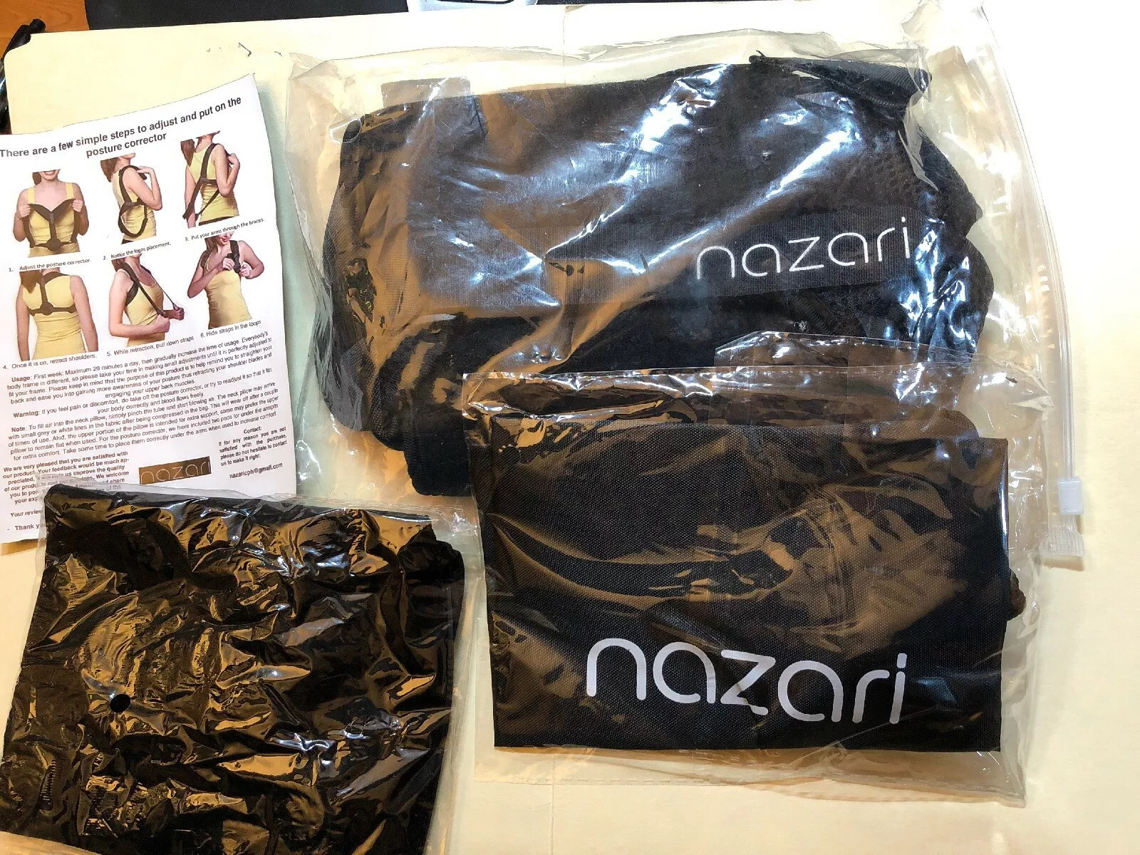 NAZARI POSTURE CORRECTOR FOR WOMEN W/Pillow And Travel Bag. new