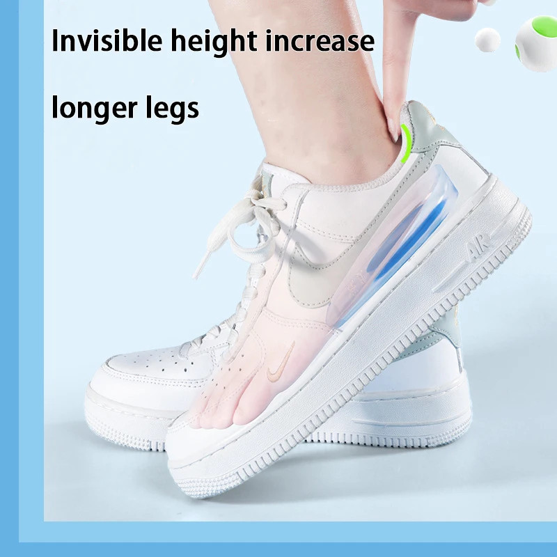 Soft Silicone Shock Absorbing Insoles Men’s and Women’s Invisible Height Increas