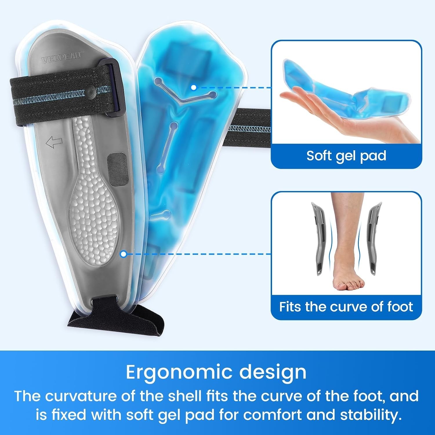Ankle Stabilizer Brace for Sprain, Ligament Injury (Grade 1 to 2) One Size Gel
