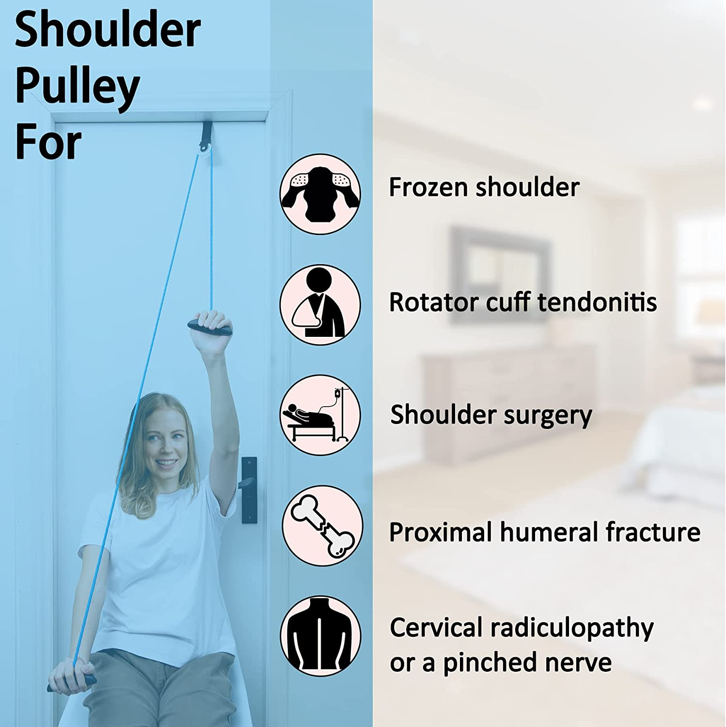 Shoulder Pulley over the Door Physical Therapy System, Exercise Pulley, Allev…