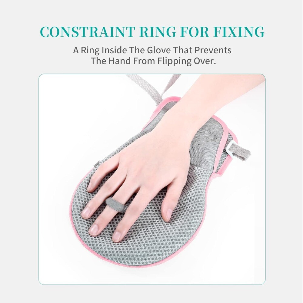 2Pcs Restraint Gloves Hand Protective Mitts for Dementia Elderly Autistic Child