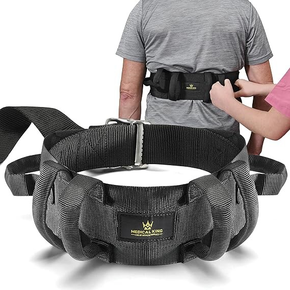 Secure Grip Padded Patient Transfer Belt w/ 6 Waist Handle