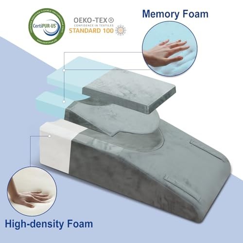 Knee Elevation Pillow for Surgery Recovery, Adjustable Memory Foam Cushion for P