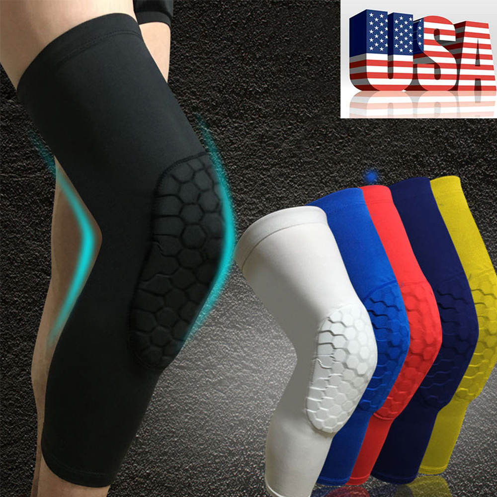 Knee Pad Basketball Leg Protector Knee High Crashproof Antislip Honeycomb Sleeve