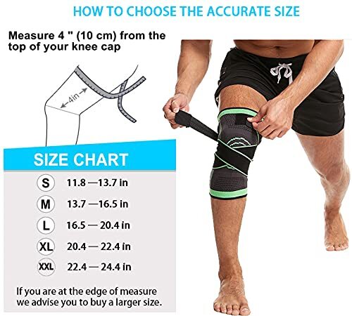Knee Compression Sleeve with Strap for Knee Pain Relief Arthritis Meniscus