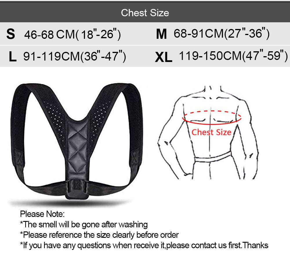 Soporte Ortopedico Corrector de Postura Faja para el Dolor de Espalda y Hombros