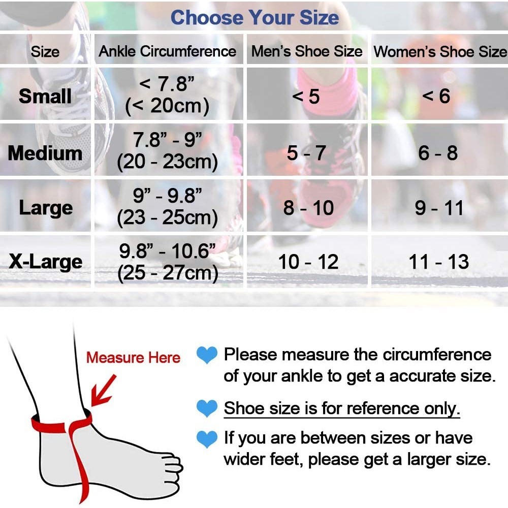 Ankle Brace Support Compression Sleeve Pain Relief Plantar Fasciitis Foot Wrap