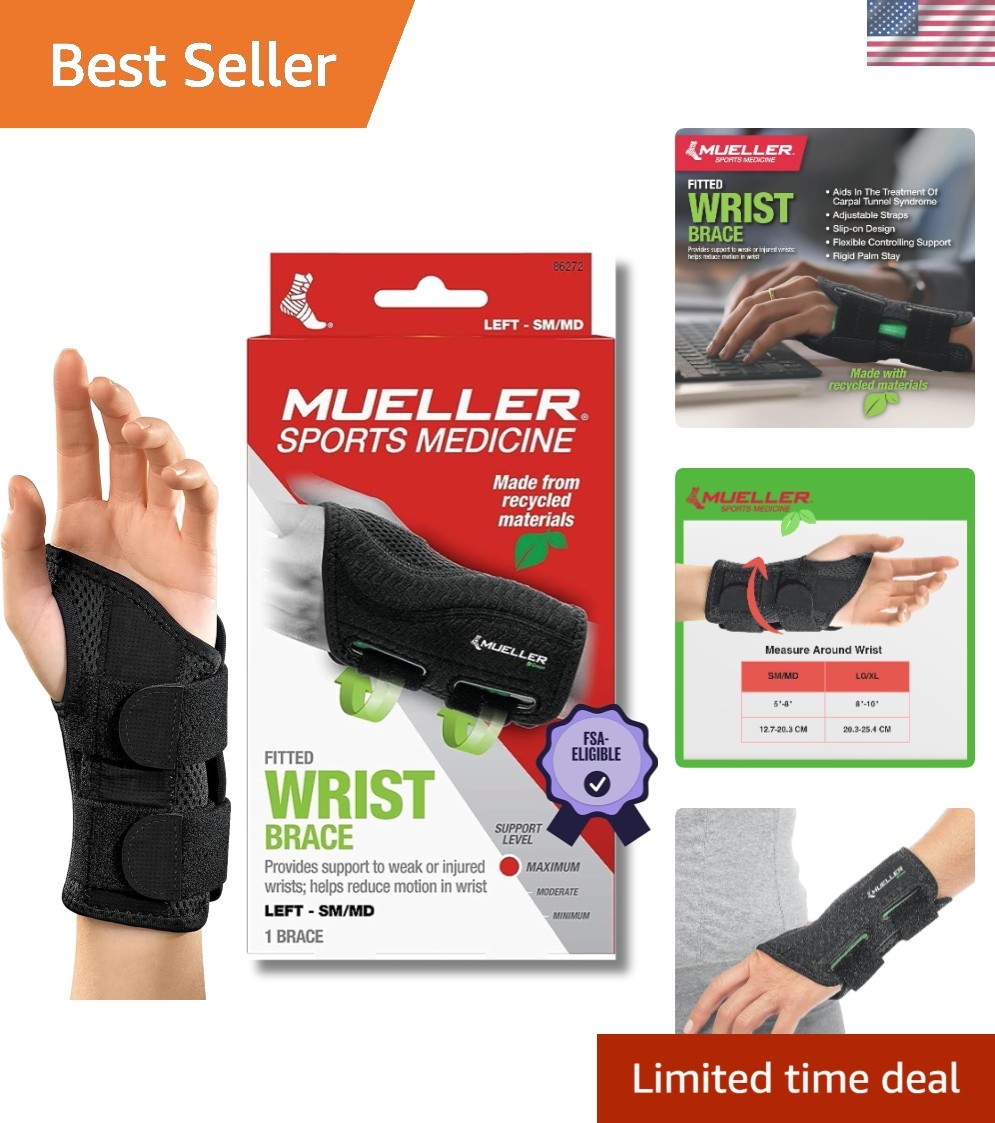 Eco-Friendly Adjustable Wrist Brace – Pain Relief for Carpal Tunnel & Arthritis