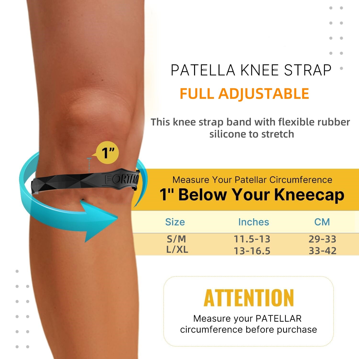 Knee Support Patella Brace Stabilizer Strap Band Tendon Sports Joint Pain Relief