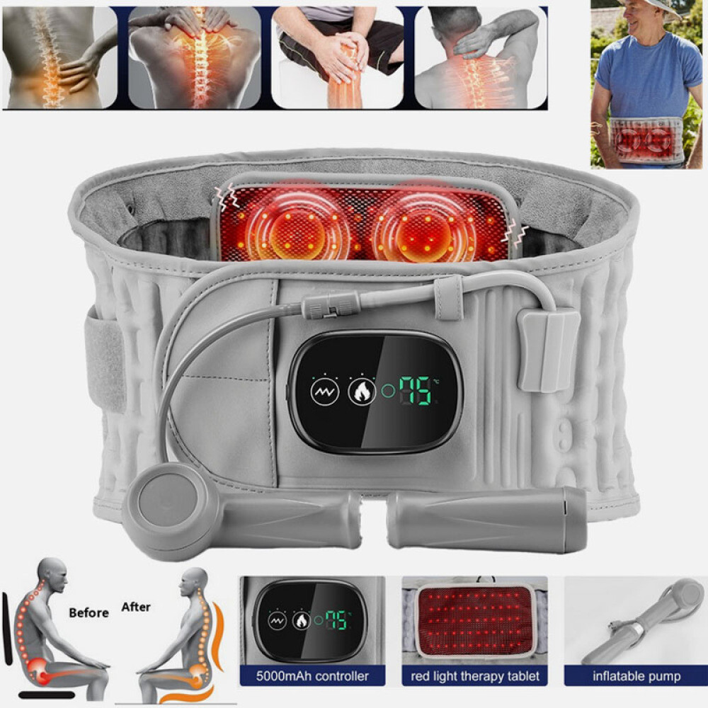 Decompression Back Belt Red Light Heating Massage Braces Back Pain Lower Lumbar