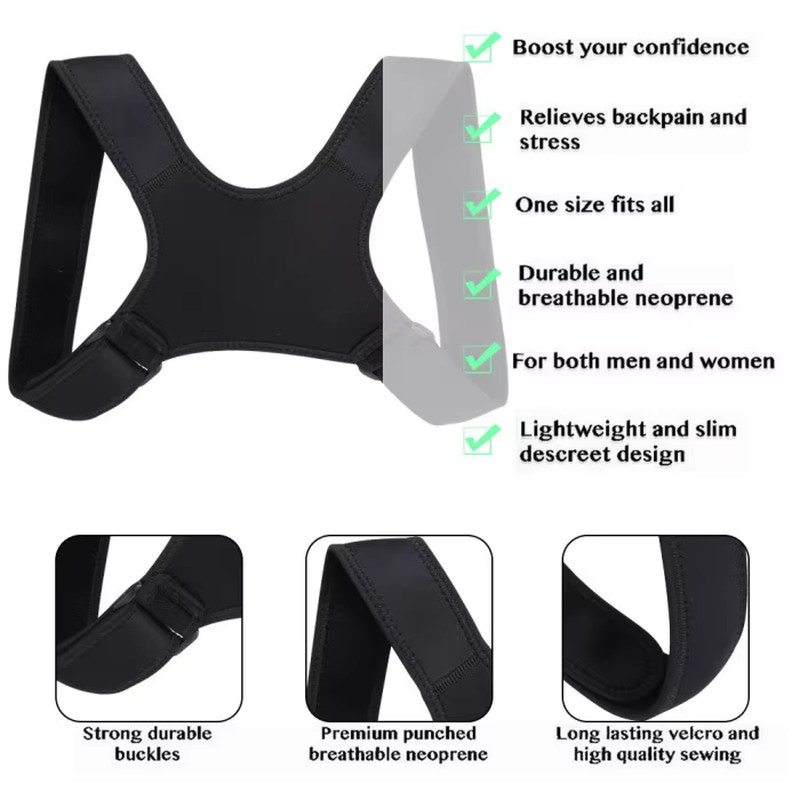 Invisible Back Posture Corrector Trainer Adjustable Shoulder Brace Straight Gird