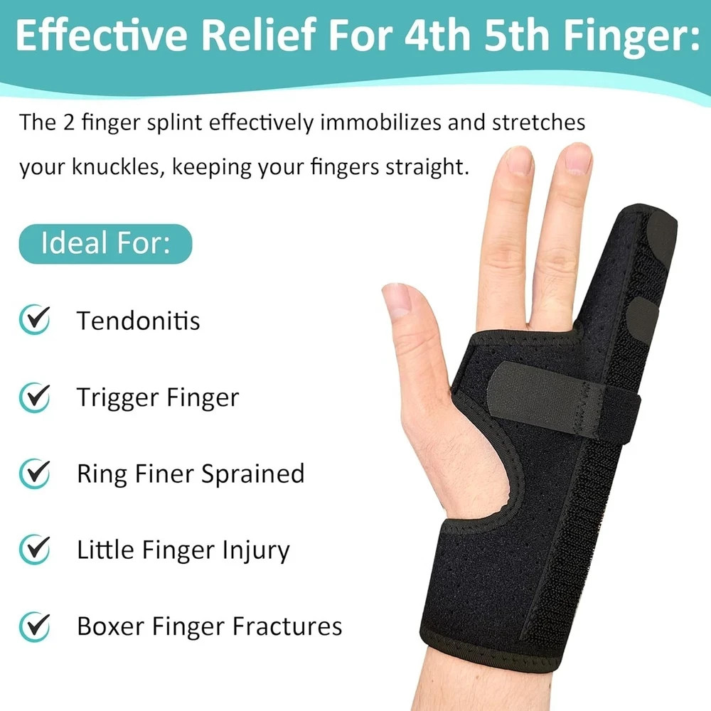 Metacarpal Finger Splint Hand Brace – Pinky Ring Finger Immobilizer For Boxer…