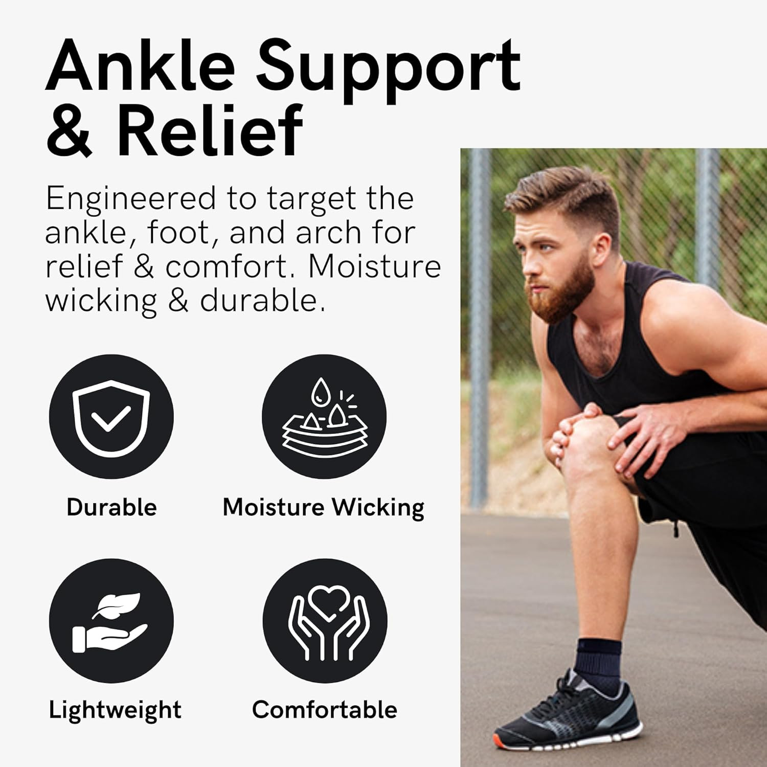 Ankle Support – Compression Ankle Brace – Running, Soccer, Sports – Ankle Sleeve