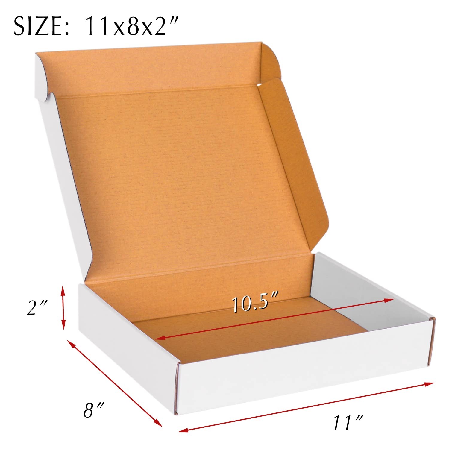 11x8x2 White Cardboard Boxes – 30 Pack Shipping for 11 x 8 x 2,