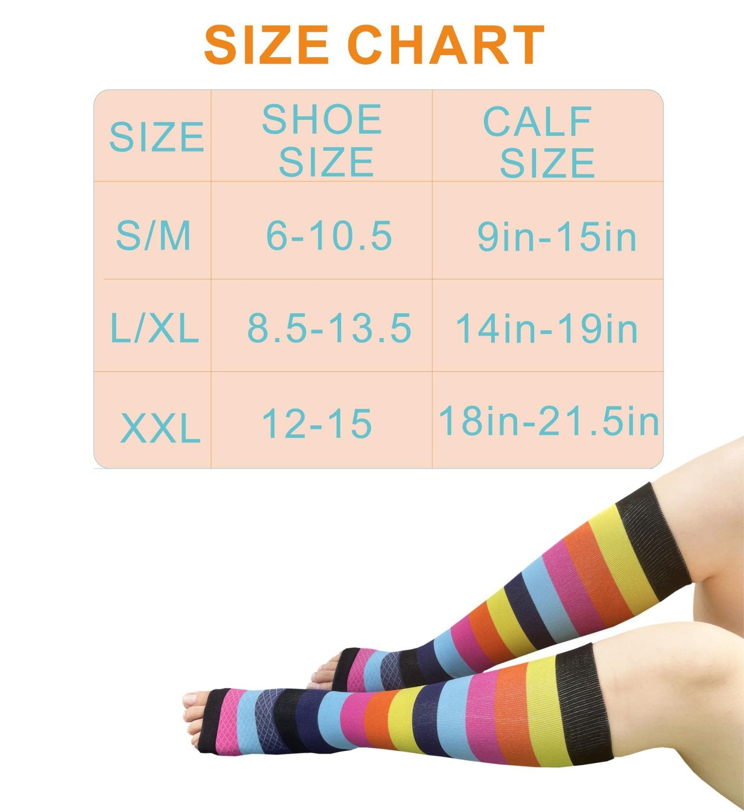 Open Toe Compression socks 3 Pairs Toeless Compression socks for Women Men 15…