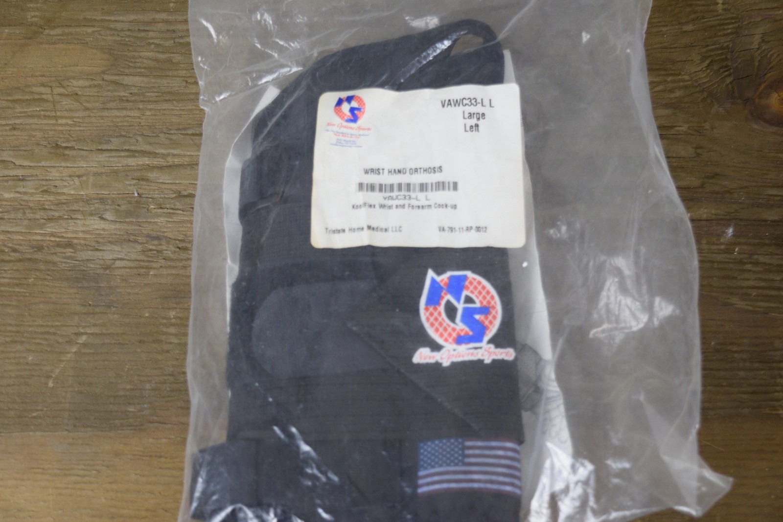 New Options Sports Wrist Hand Orthosis Brace Large Left KoolFlex VAWC33 Cock-Up