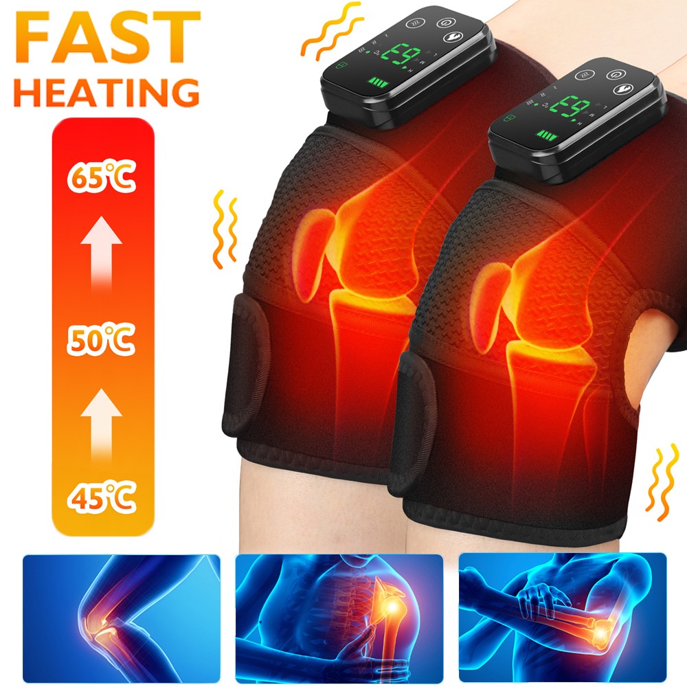 3in1 Knee Shoulder Elbow Massager Cordless Heat & Vibration Therapy Pain Relief