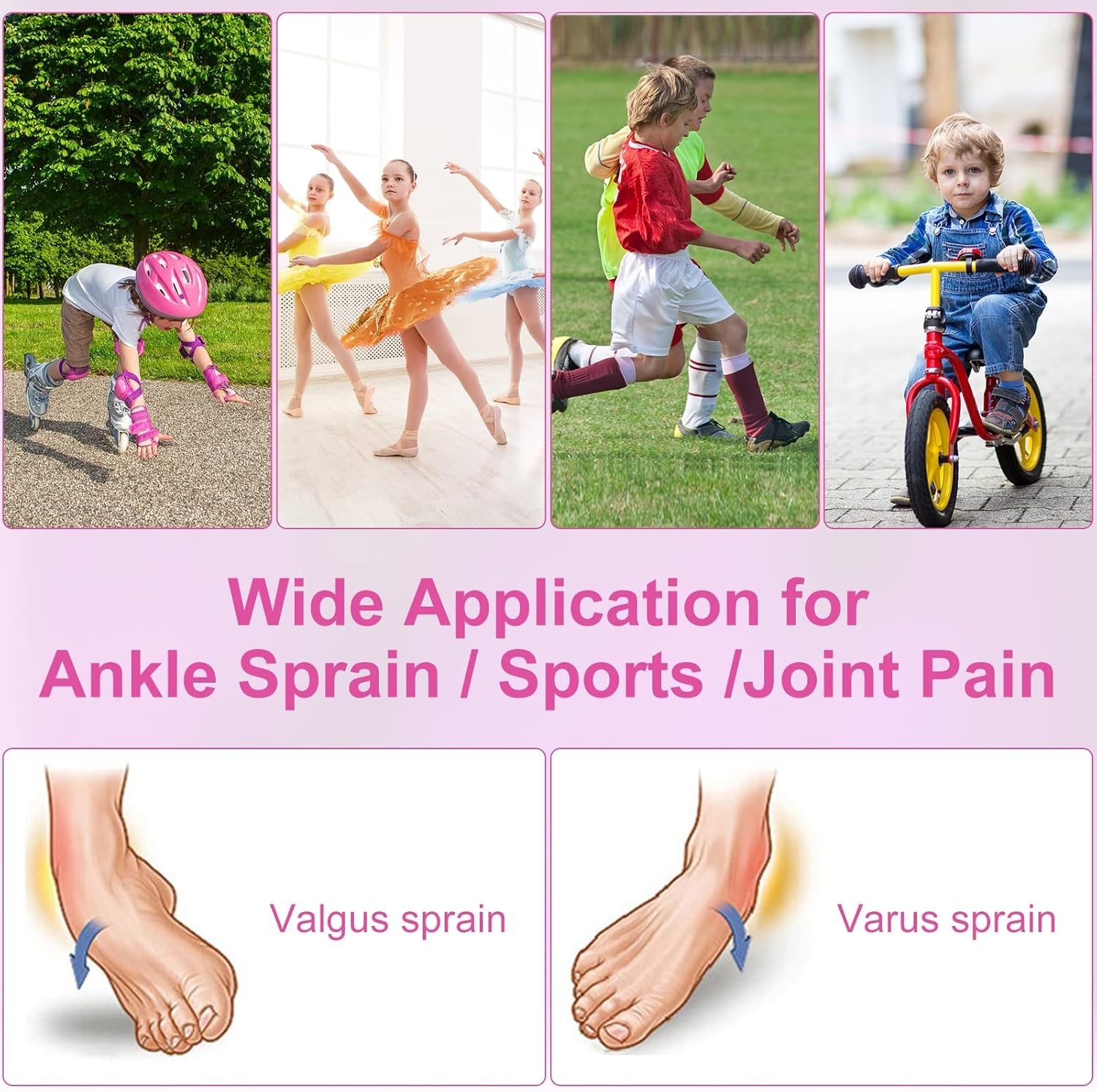 AOLIKE Kids Ankle Brace Support Neoprene Gymnastics Dance 1 Pair (2 Pack) – SM