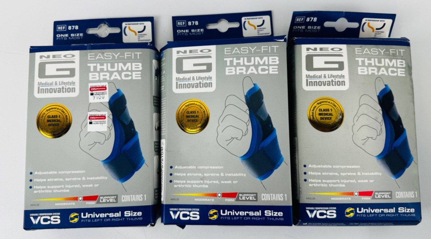 Neo G Easy-Fit Thumb Brace One Size Fits Most Right Or Left 3 Pack