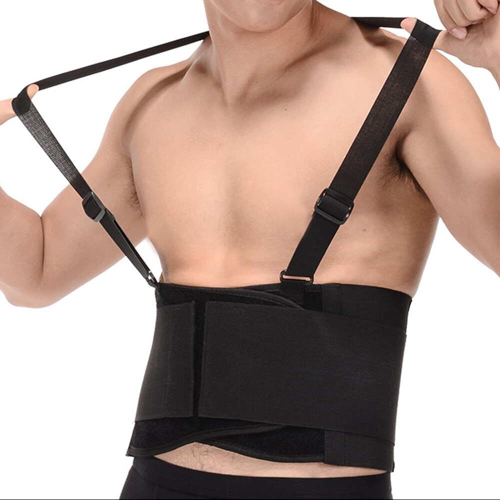 Working Lumbar Lower Back Brace Support Belt with Adjustable Straps 20x105cm