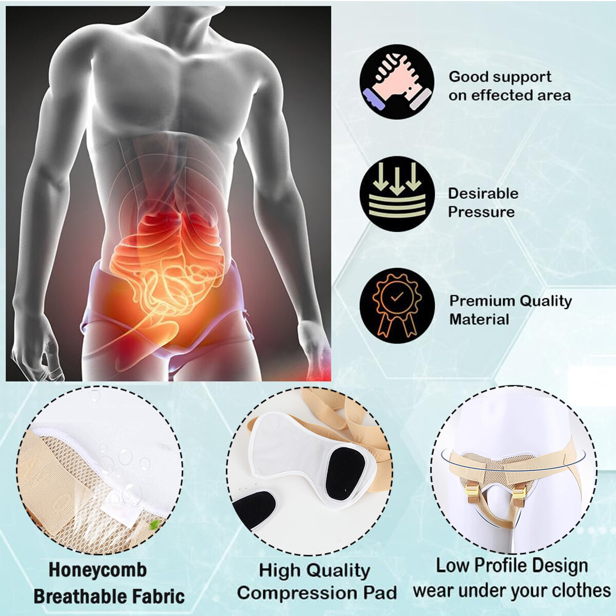 Hernia Support Belt Men Truss Brace Inguinal Groin Hernia Belt Left/Right/Double