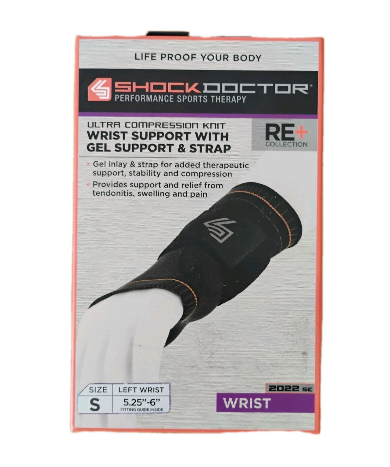 Shock Doctor Left Wrist Support with Gel and Strap Size Small 5.25″ – 6″ NEW