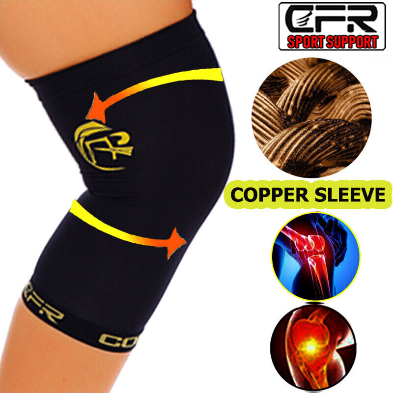 Copper Knee Sleeve Compression Brace Support Sport Joint Pain Relief Arthritis