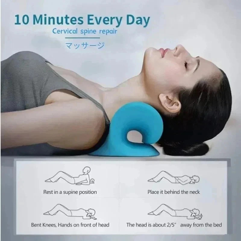 Neck Shoulder Relaxer Massage Rest Pillow Neck Stretcher Cervical Spine Health