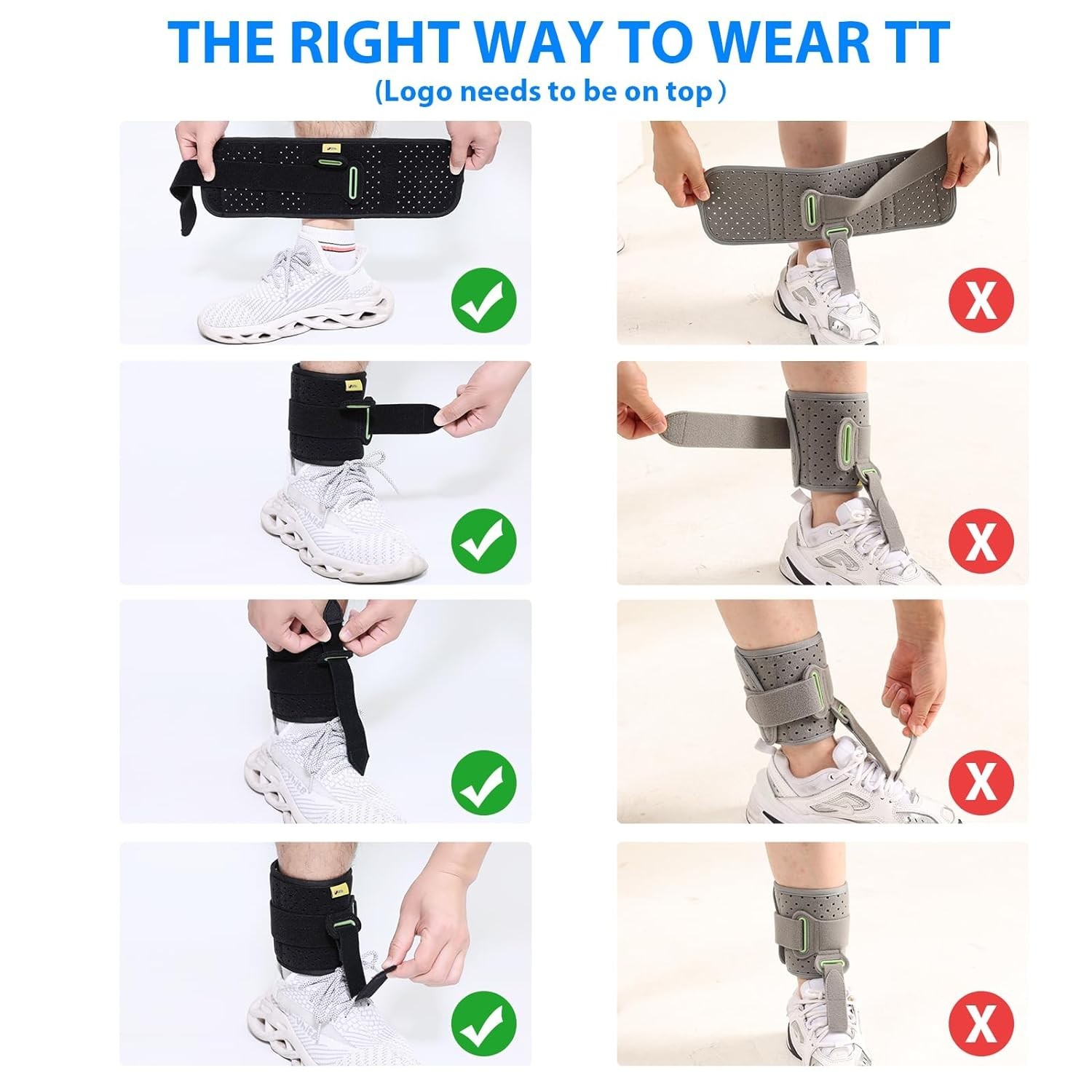 Breathable Adjustable Ankle Brace for Foot Drop Pain Relief Nylon Black Design
