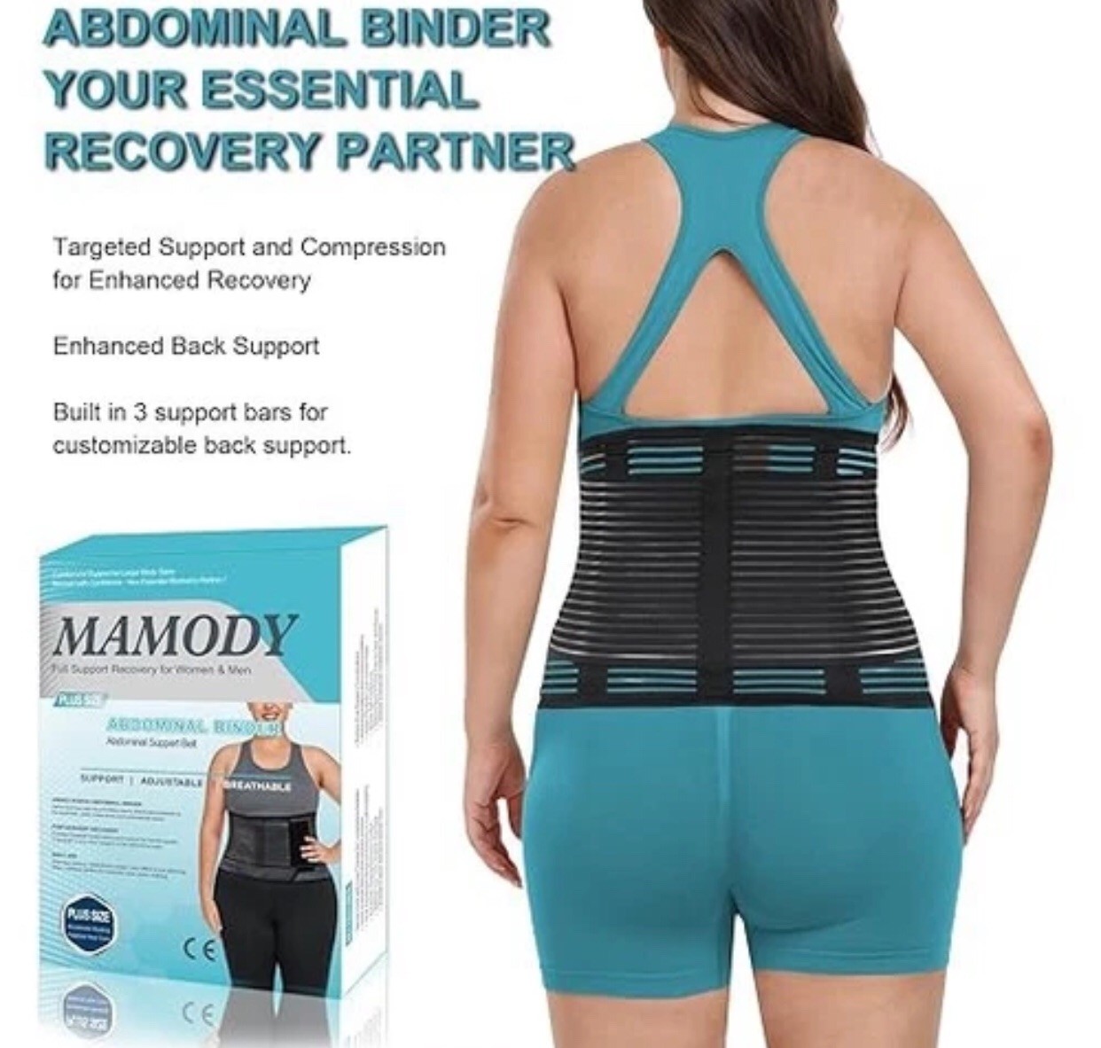 Abdominal Binder~Post Surgery~Postpartum~Compression Support Waist Trainer~SZ L